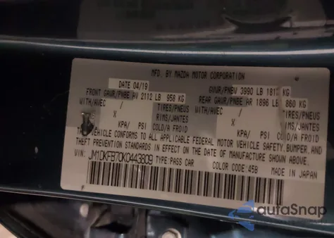 2019 Mazda Cx-3 Sport z USA, uszkodzony, nr VIN JM1DKFB70K0443809